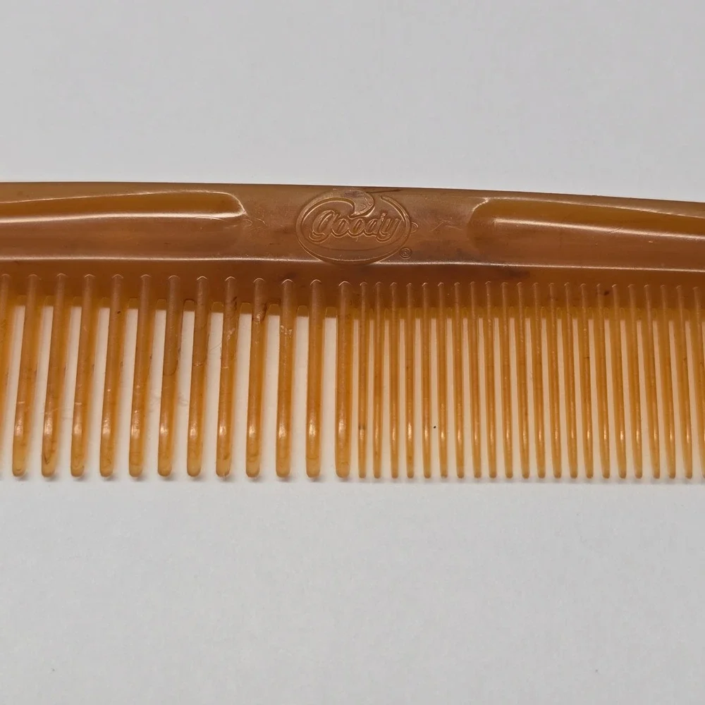 Goody Vintage Tortoiseshell Hair Comb Unisex OS Amber‎ Retro Dual Tooth Styling